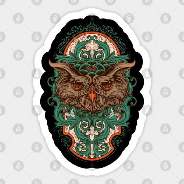 Mystical templar Owl wisdom tradition Sticker by SpaceWiz95